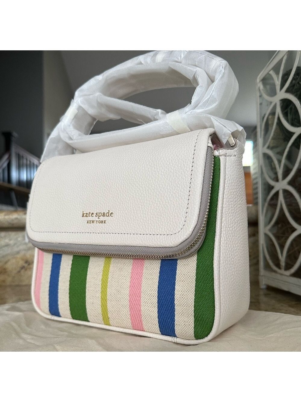 New Kate spade run around breezy stripe crossbody bag